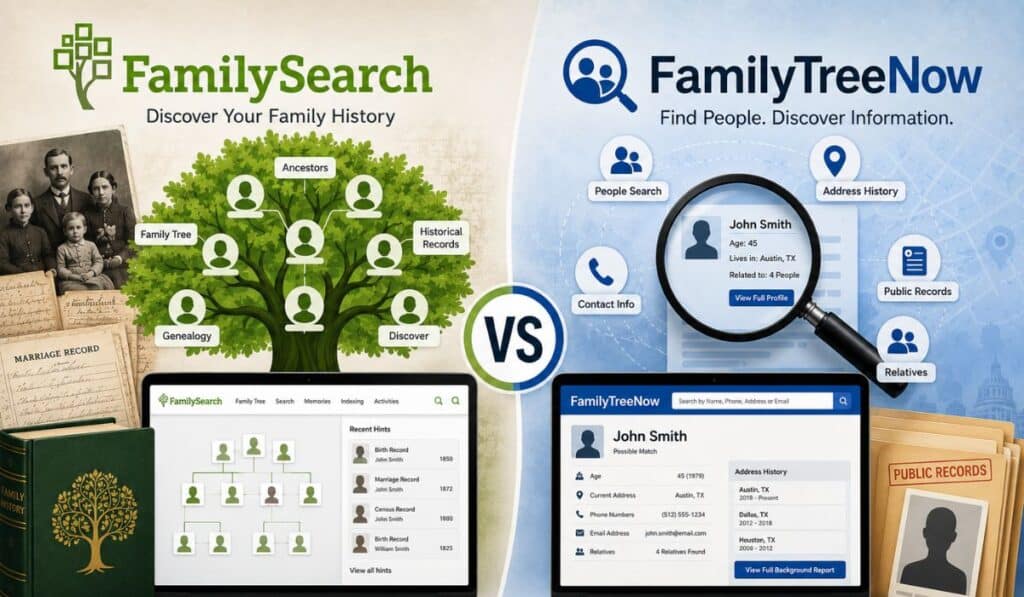 familysearch vs familytreenow